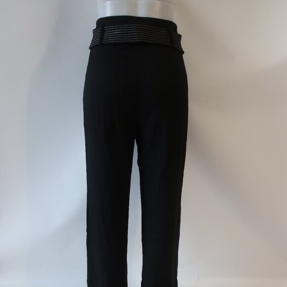 Womens Veronica Beard Sunny Button Tab Black Linen Blend Wide Leg Pants 8 - Picture 12 of 14